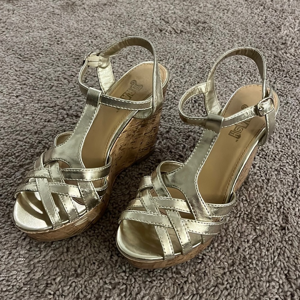 Brash Gold Wedge Heels